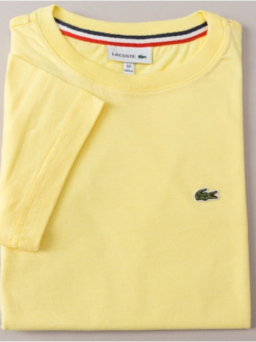 Lacoste alligator 🐊 logo lemon 🍋 yellow t shirt sz 16